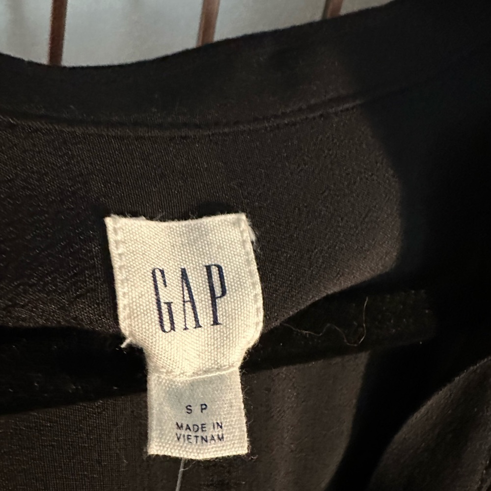 Gap Sz S NWT sleeveless maxi-length shirt dress in black rayon, full button - Picture 3 of 12